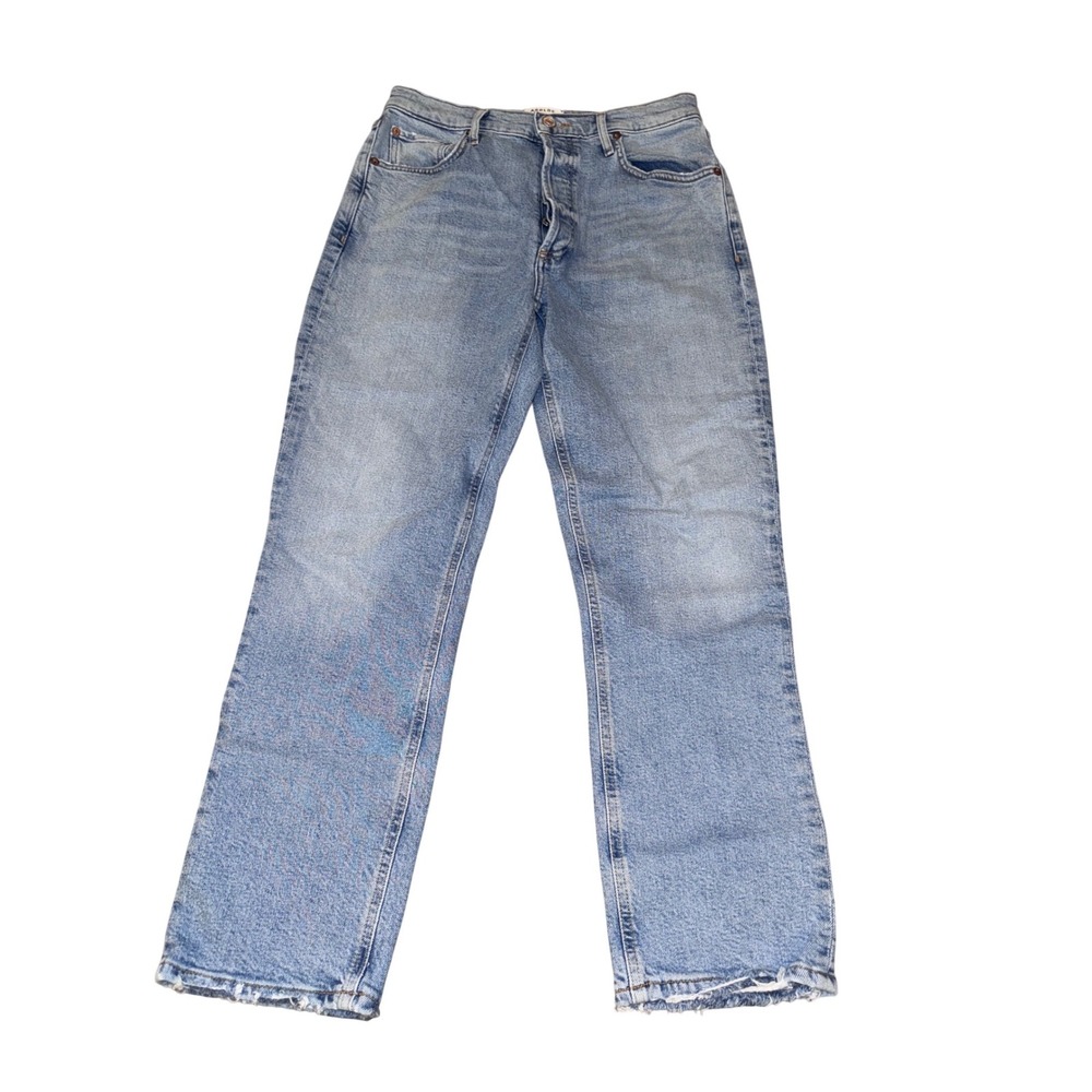 AGOLDE‎ High Rise Straight Leg Jeans Light Wash RILEY women's size 27 button fly